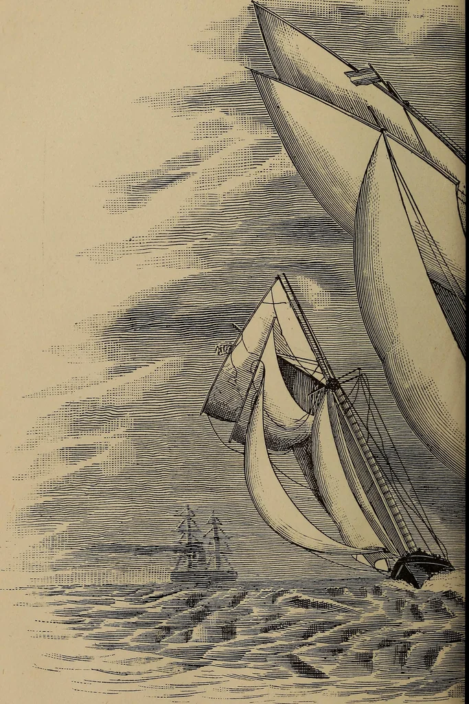 An illustration from A yachtman's scrap book;, 1887, leaf 183