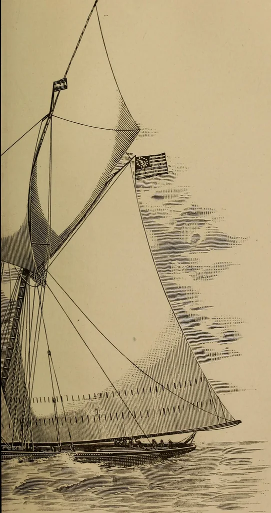 An illustration from A yachtman's scrap book;, 1887, leaf 220