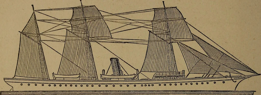 An illustration from Yachts and yachting : with over one hundred and ten illustrations, 1887, leaf 141
