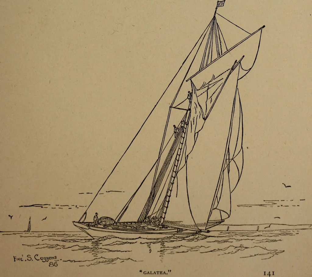An illustration from Yachts and yachting : with over one hundred and ten illustrations, 1887, leaf 146
