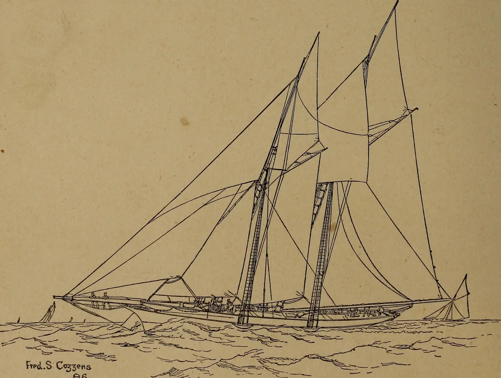 An illustration from Yachts and yachting : with over one hundred and ten illustrations, 1887, leaf 149