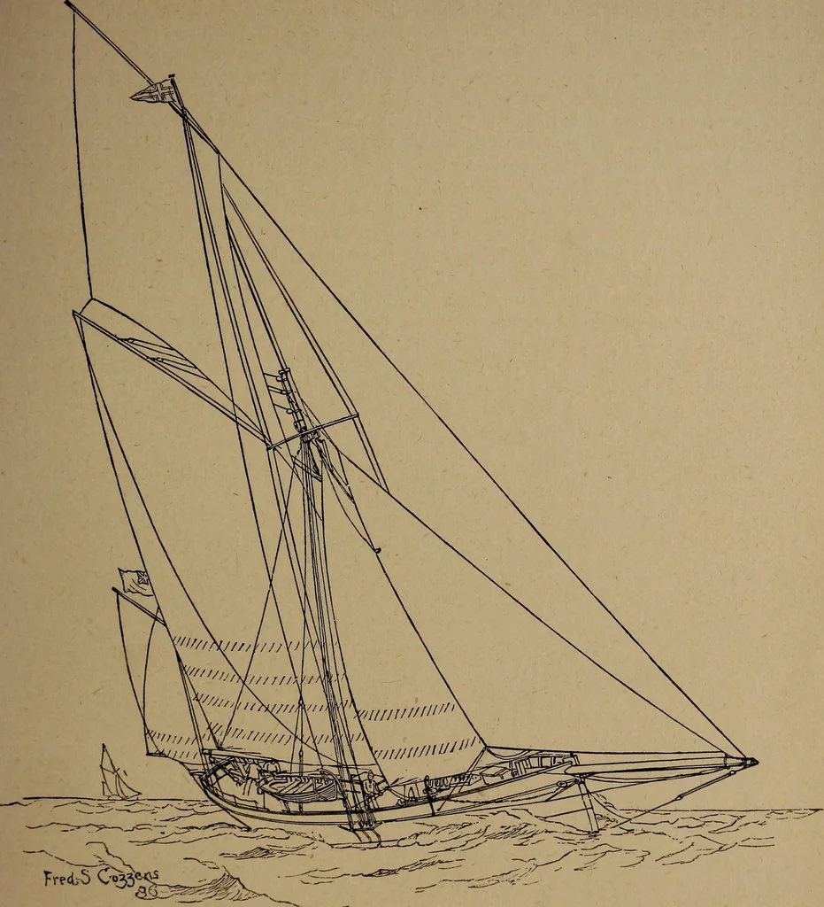 An illustration from Yachts and yachting : with over one hundred and ten illustrations, 1887, leaf 152