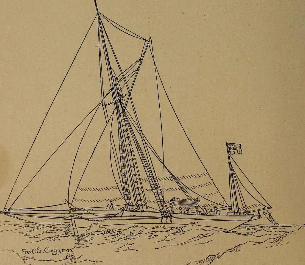 An illustration from Yachts and yachting : with over one hundred and ten illustrations, 1887, leaf 153