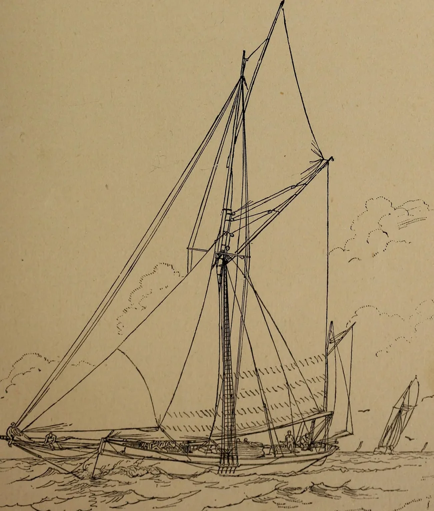 An illustration from Yachts and yachting : with over one hundred and ten illustrations, 1887, leaf 154