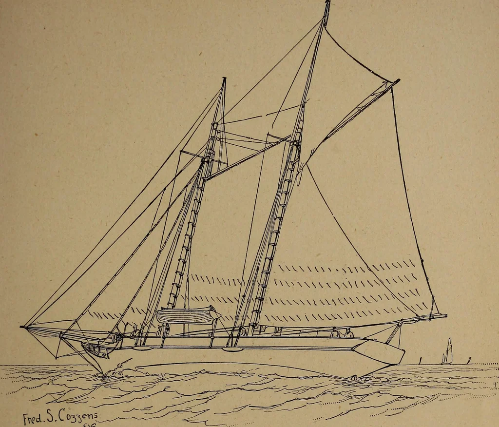 An illustration from Yachts and yachting : with over one hundred and ten illustrations, 1887, leaf 156