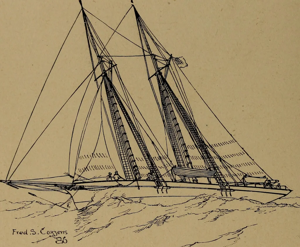 An illustration from Yachts and yachting : with over one hundred and ten illustrations, 1887, leaf 157