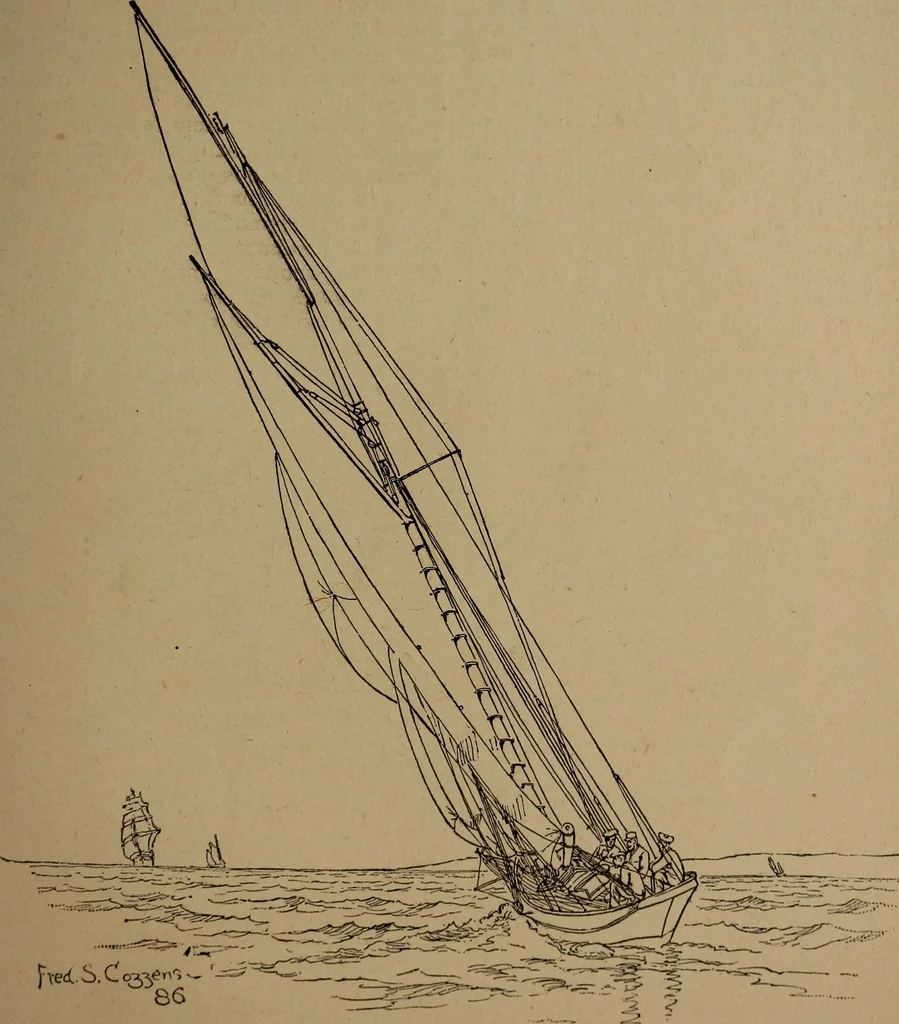 An illustration from Yachts and yachting : with over one hundred and ten illustrations, 1887, leaf 158