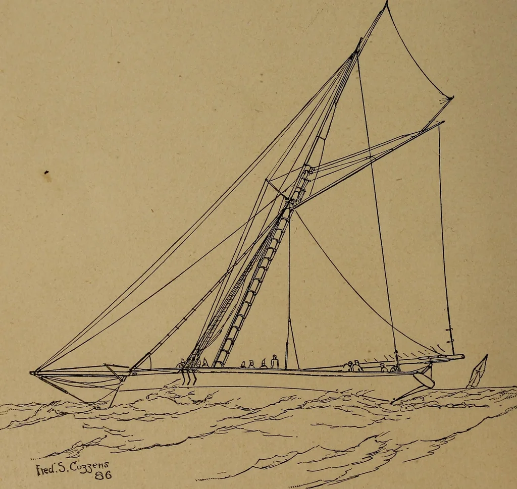 An illustration from Yachts and yachting : with over one hundred and ten illustrations, 1887, leaf 159