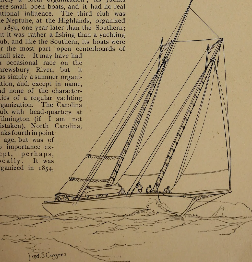 An illustration from Yachts and yachting : with over one hundred and ten illustrations, 1887, leaf 16