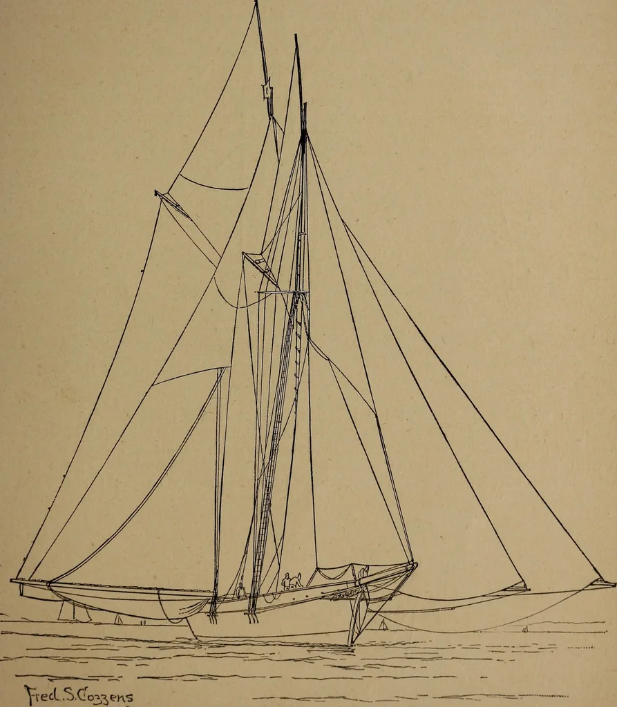 An illustration from Yachts and yachting : with over one hundred and ten illustrations, 1887, leaf 162