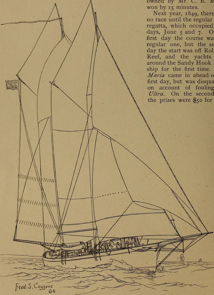 An illustration from Yachts and yachting : with over one hundred and ten illustrations, 1887, leaf 25