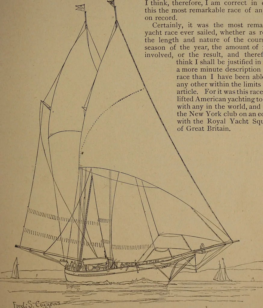 An illustration from Yachts and yachting : with over one hundred and ten illustrations, 1887, leaf 38