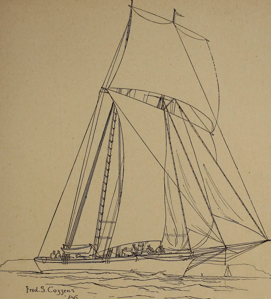 An illustration from Yachts and yachting : with over one hundred and ten illustrations, 1887, leaf 42