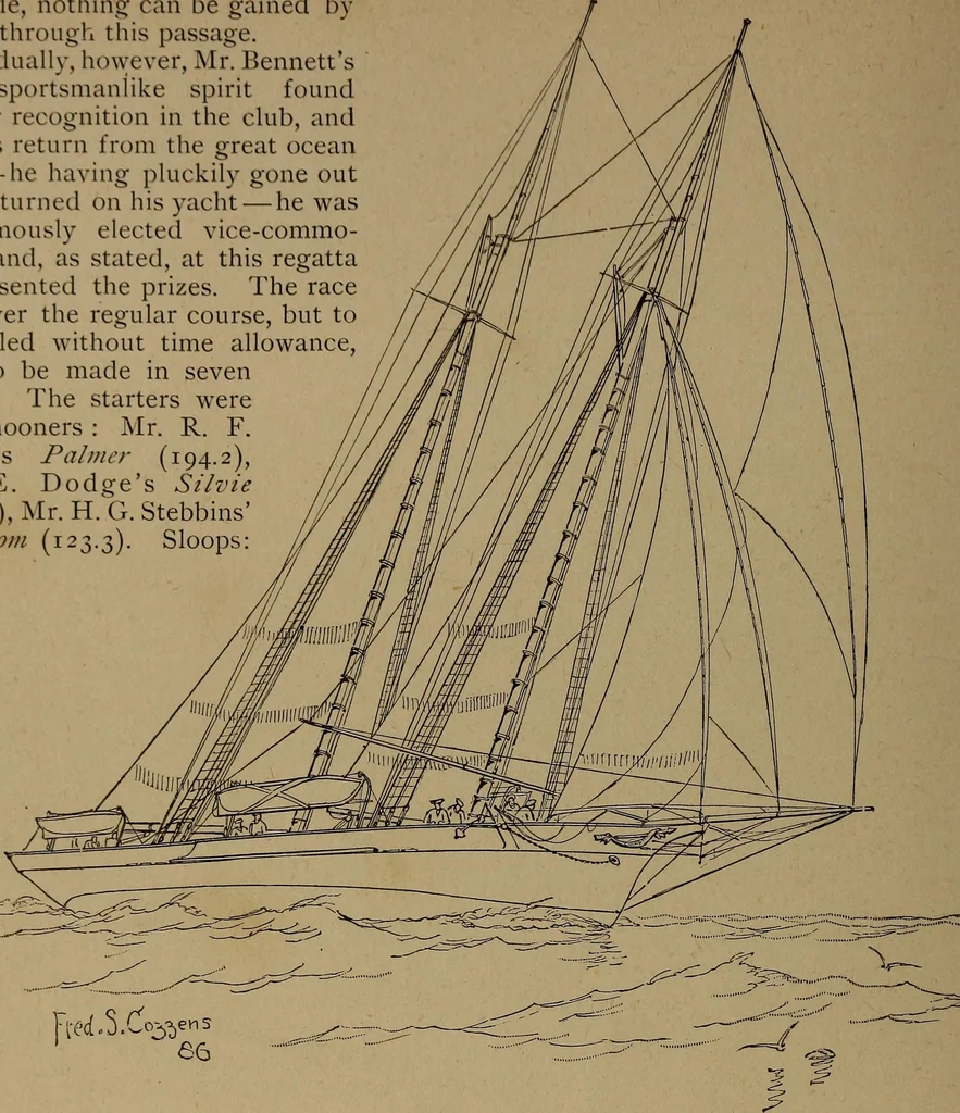 An illustration from Yachts and yachting : with over one hundred and ten illustrations, 1887, leaf 45