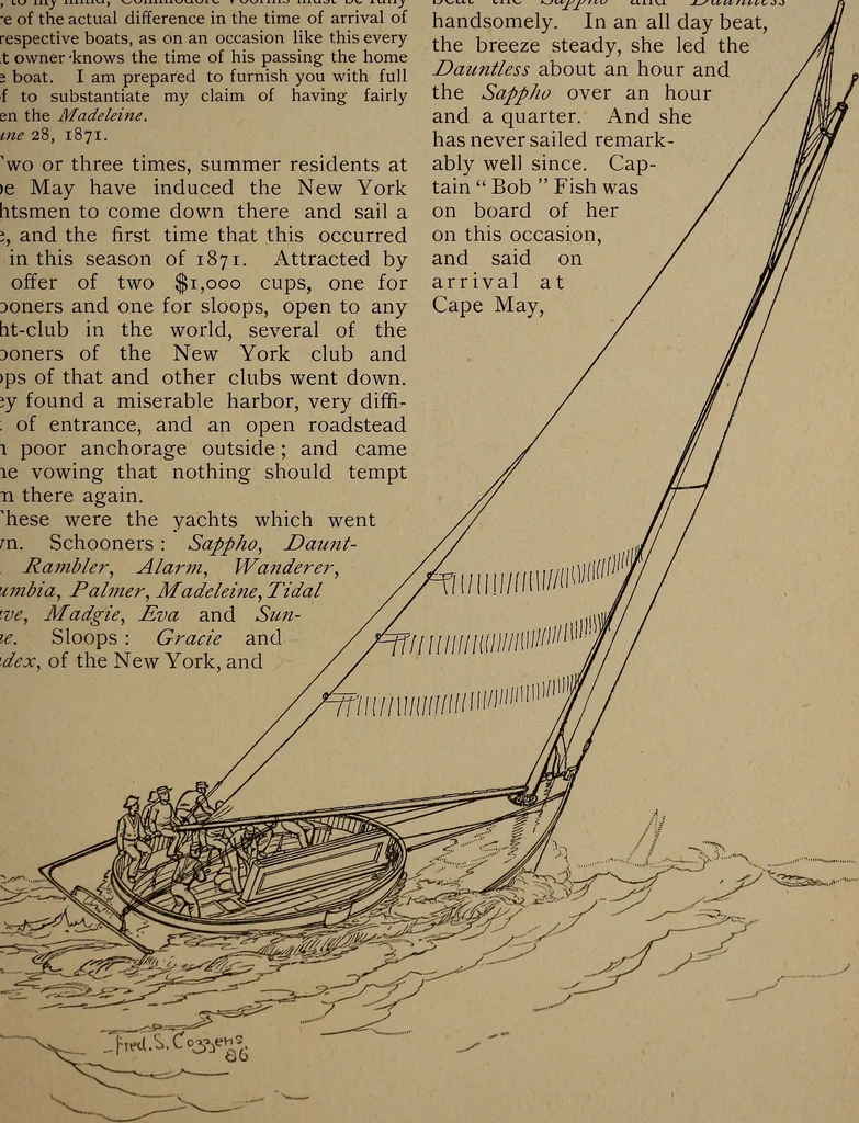 An illustration from Yachts and yachting : with over one hundred and ten illustrations, 1887, leaf 56