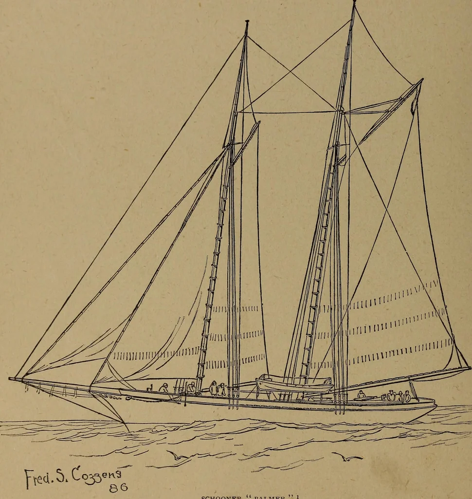 An illustration from Yachts and yachting : with over one hundred and ten illustrations, 1887, leaf 57