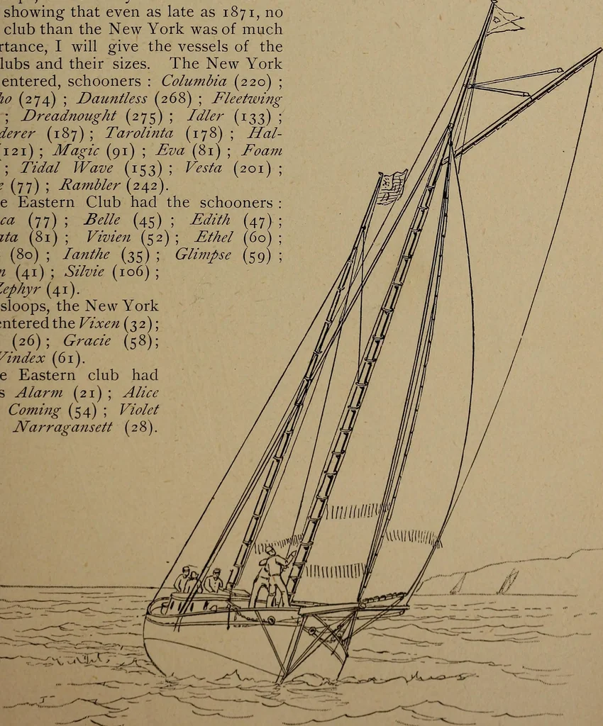 An illustration from Yachts and yachting : with over one hundred and ten illustrations, 1887, leaf 58