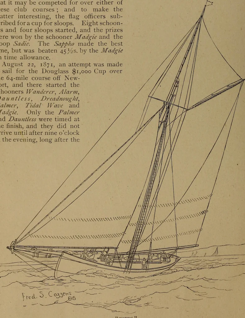 An illustration from Yachts and yachting : with over one hundred and ten illustrations, 1887, leaf 59