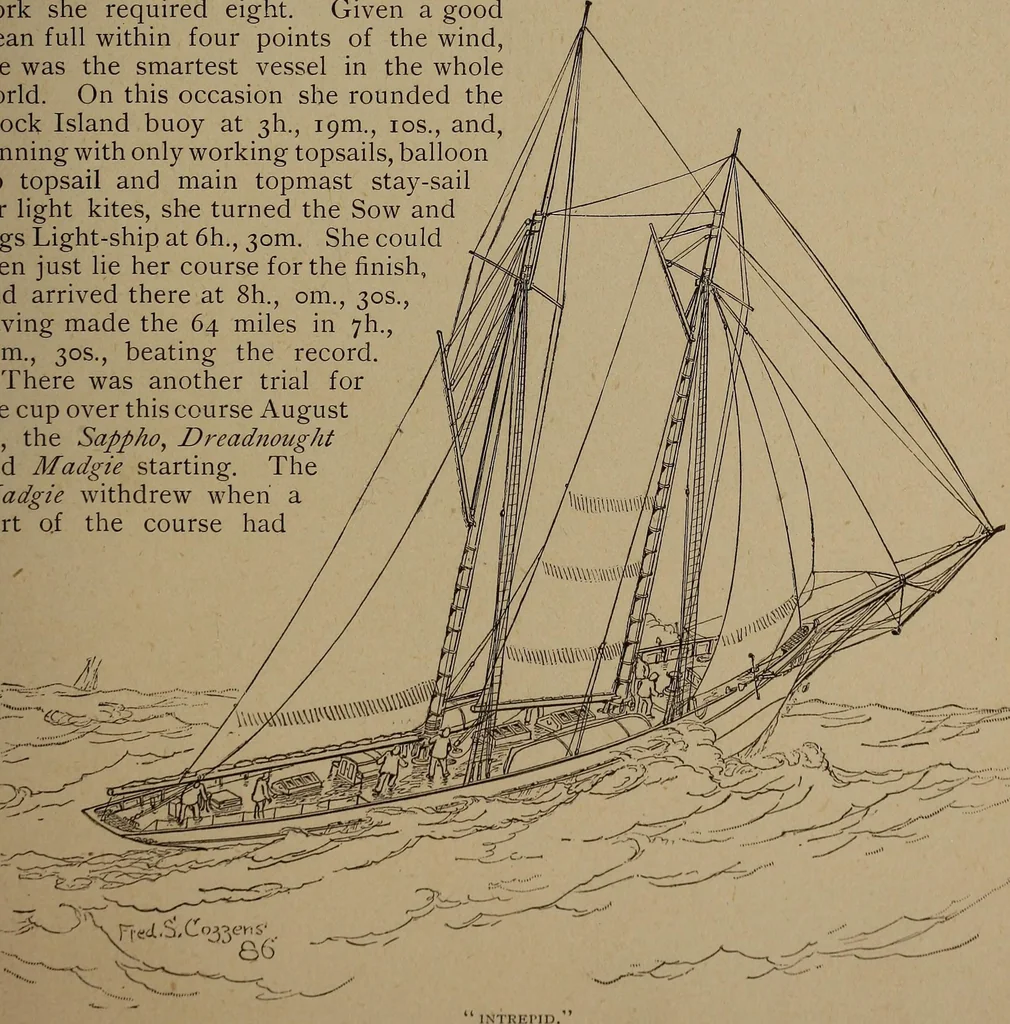 An illustration from Yachts and yachting : with over one hundred and ten illustrations, 1887, leaf 60