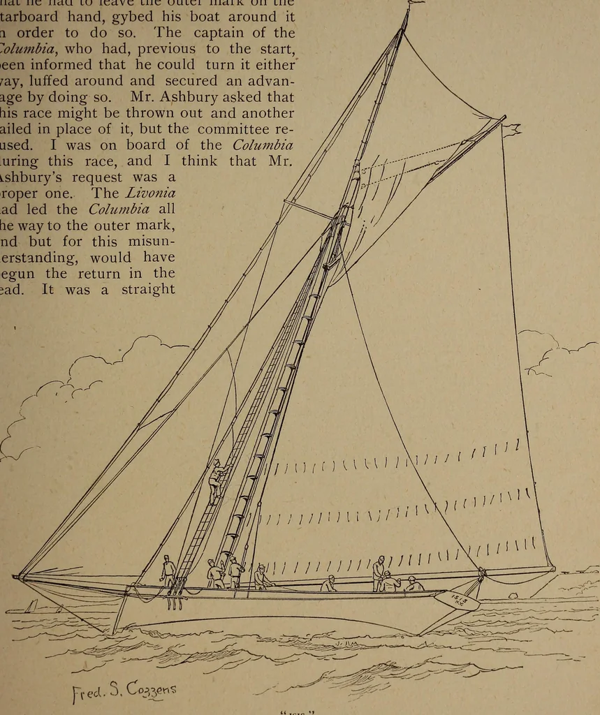 An illustration from Yachts and yachting : with over one hundred and ten illustrations, 1887, leaf 64