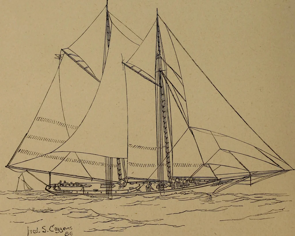 An illustration from Yachts and yachting : with over one hundred and ten illustrations, 1887, leaf 65