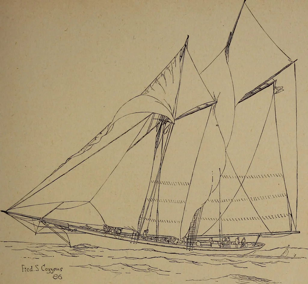 An illustration from Yachts and yachting : with over one hundred and ten illustrations, 1887, leaf 68