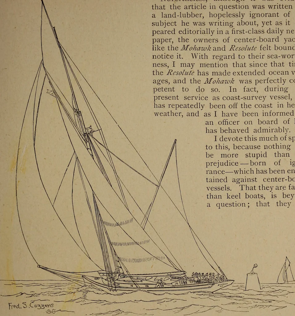 An illustration from Yachts and yachting : with over one hundred and ten illustrations, 1887, leaf 74