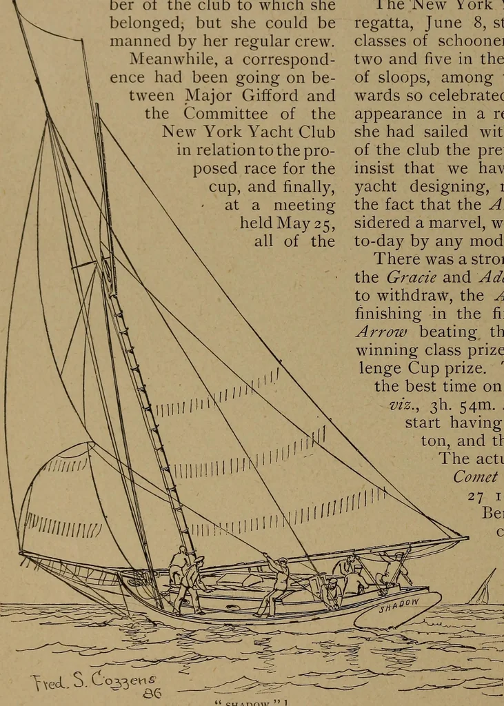An illustration from Yachts and yachting : with over one hundred and ten illustrations, 1887, leaf 81