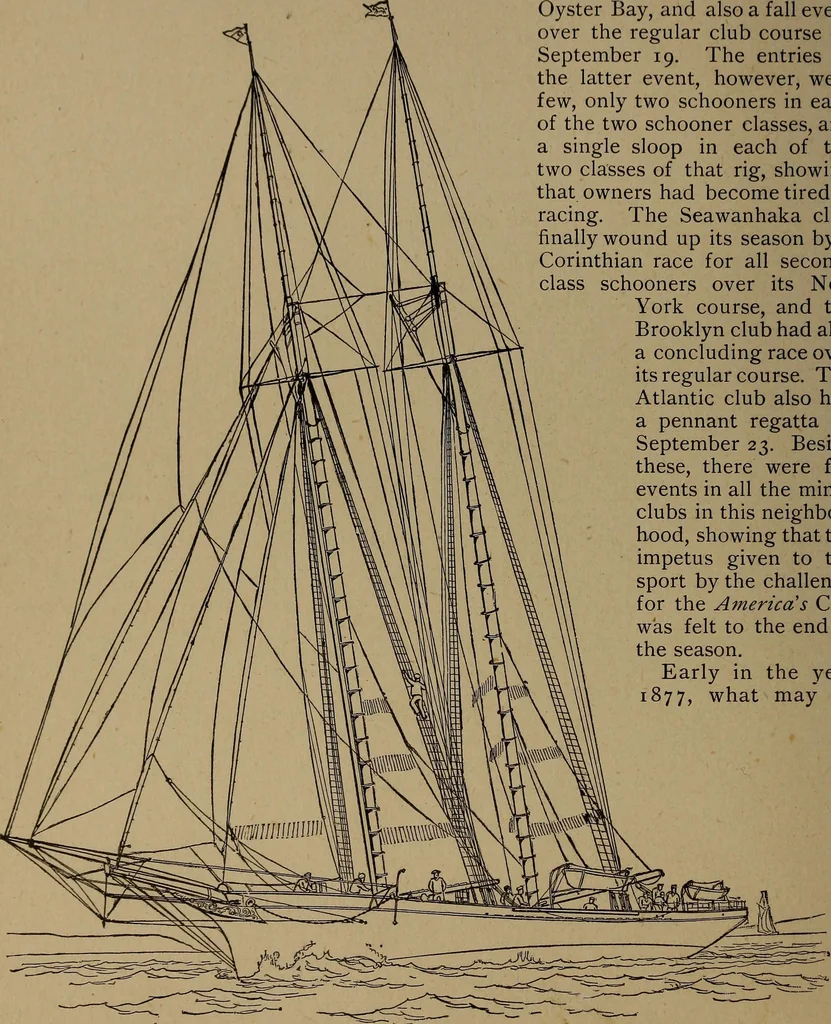 An illustration from Yachts and yachting : with over one hundred and ten illustrations, 1887, leaf 87