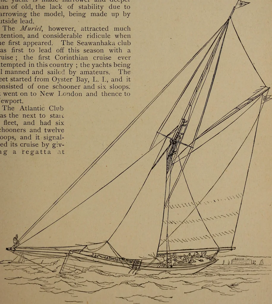 An illustration from Yachts and yachting : with over one hundred and ten illustrations, 1887, leaf 92