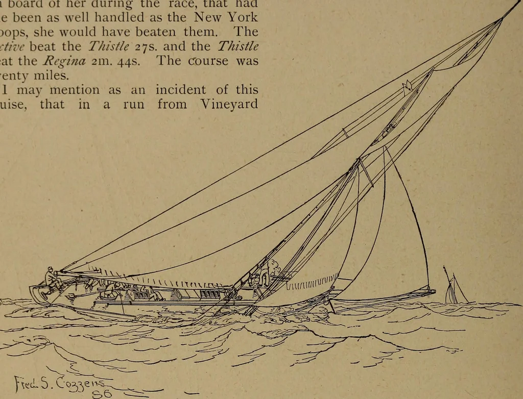 An illustration from Yachts and yachting : with over one hundred and ten illustrations, 1887, leaf 93