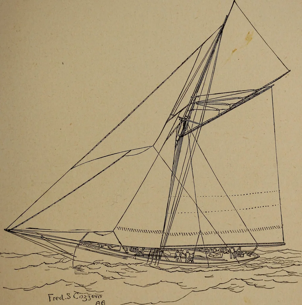 An illustration from Yachts and yachting : with over one hundred and ten illustrations, 1887, leaf 98