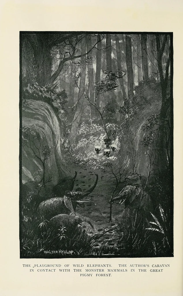 An illustration from A Yankee in pigmy land, 1905, leaf 282