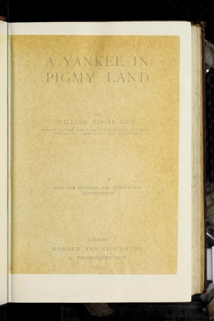 An illustration from A Yankee in pigmy land, 1905, leaf 9