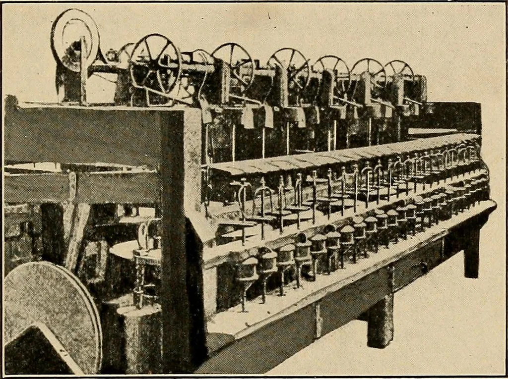 An illustration from Yarn and cloth making; an economic study; a college and normal schools text preliminary to fabric study, and a reference for teachers of industrial history and art in secondary and elementary schools, 1918, leaf 100