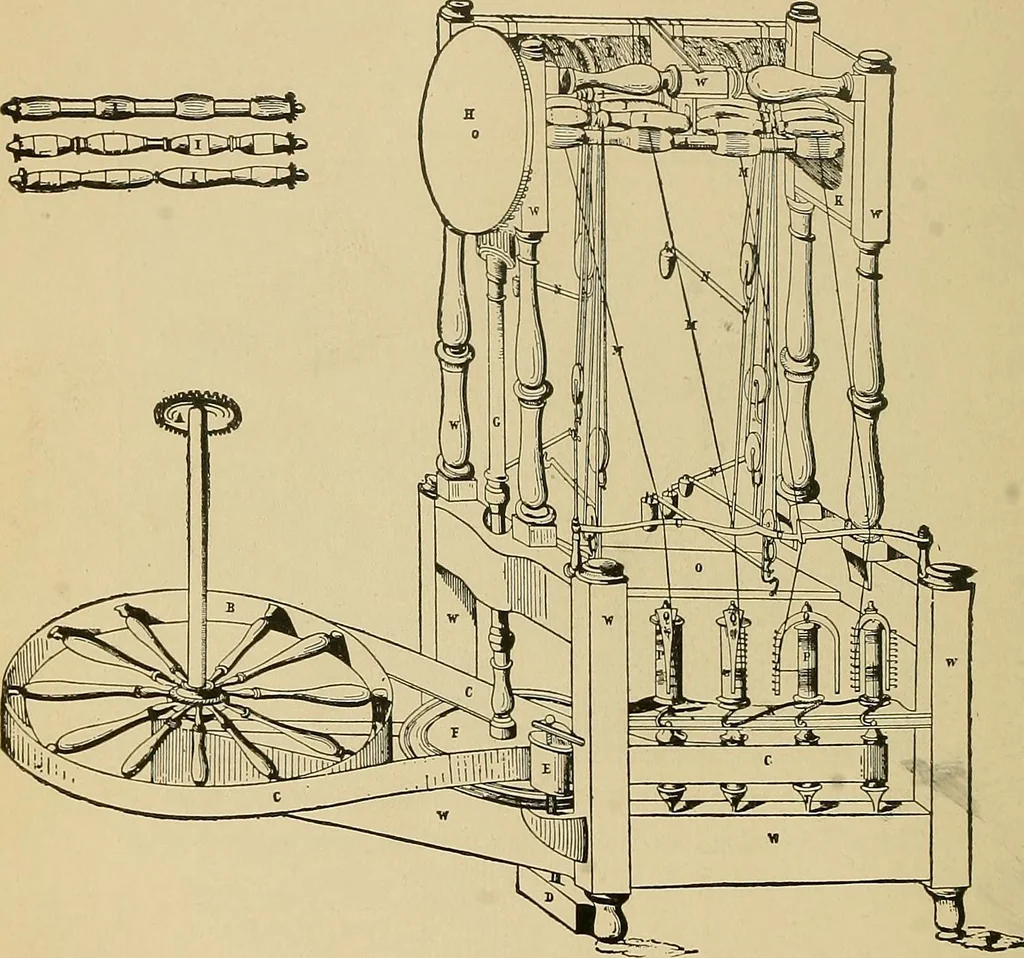 An illustration from Yarn and cloth making; an economic study; a college and normal schools text preliminary to fabric study, and a reference for teachers of industrial history and art in secondary and elementary schools, 1918, leaf 101