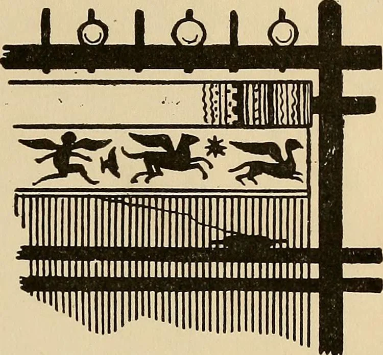 An illustration from Yarn and cloth making; an economic study; a college and normal schools text preliminary to fabric study, and a reference for teachers of industrial history and art in secondary and elementary schools, 1918, leaf 168