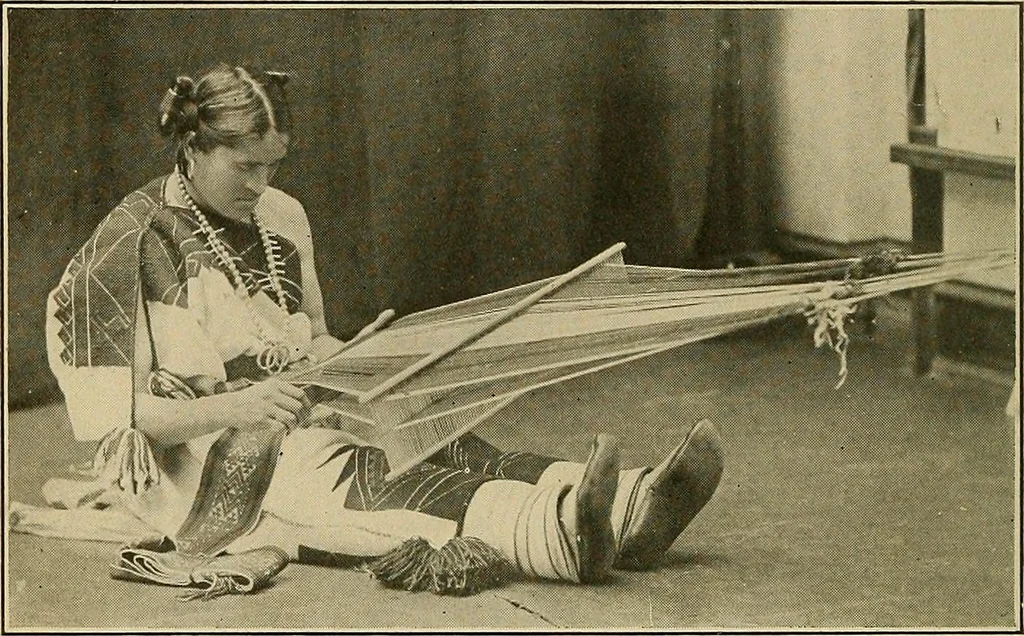 An illustration from Yarn and cloth making; an economic study; a college and normal schools text preliminary to fabric study, and a reference for teachers of industrial history and art in secondary and elementary schools, 1918, leaf 201
