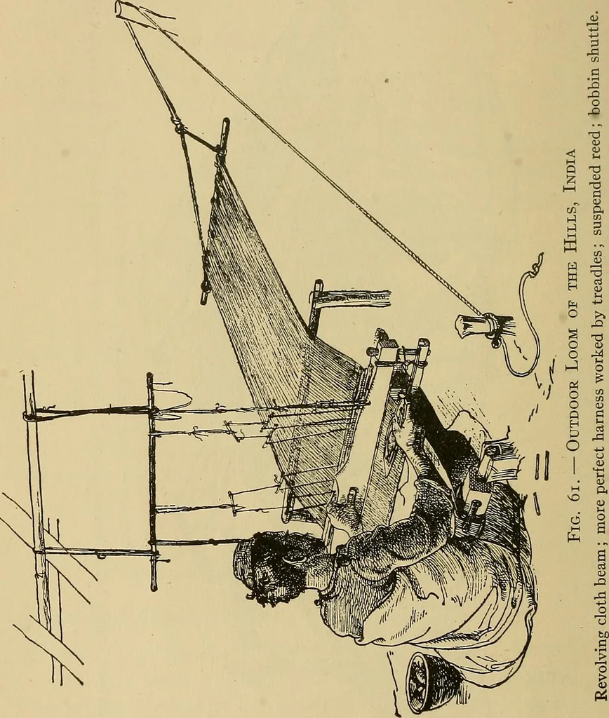 An illustration from Yarn and cloth making; an economic study; a college and normal schools text preliminary to fabric study, and a reference for teachers of industrial history and art in secondary and elementary schools, 1918, leaf 215