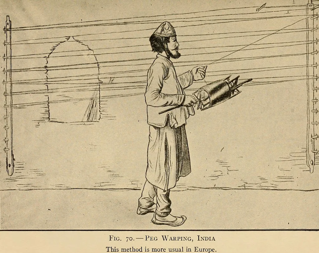 An illustration from Yarn and cloth making; an economic study; a college and normal schools text preliminary to fabric study, and a reference for teachers of industrial history and art in secondary and elementary schools, 1918, leaf 230