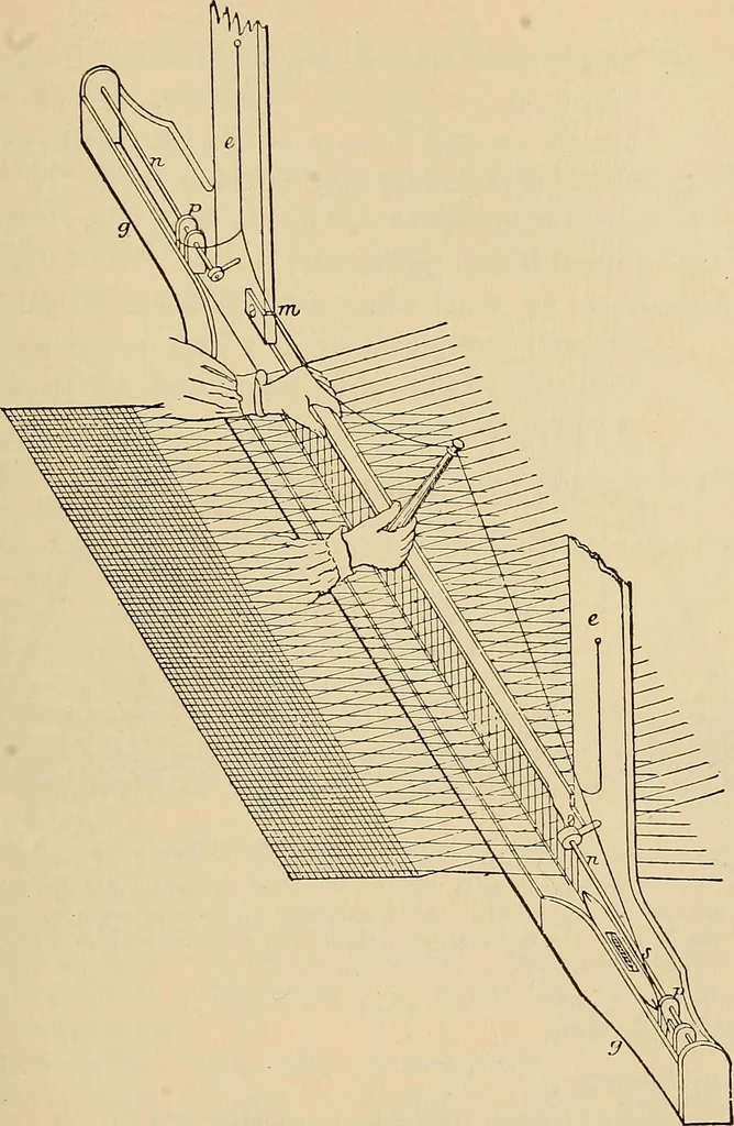 An illustration from Yarn and cloth making; an economic study; a college and normal schools text preliminary to fabric study, and a reference for teachers of industrial history and art in secondary and elementary schools, 1918, leaf 234