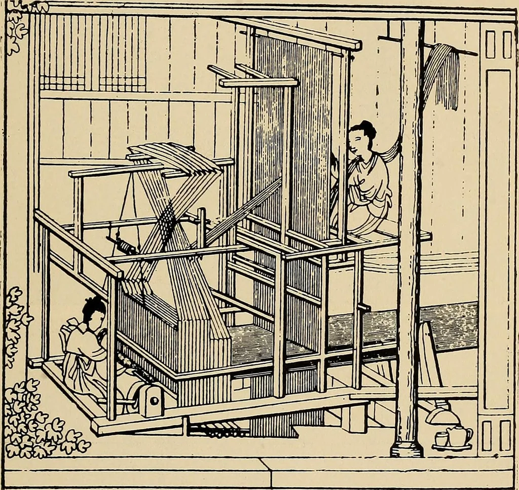 An illustration from Yarn and cloth making; an economic study; a college and normal schools text preliminary to fabric study, and a reference for teachers of industrial history and art in secondary and elementary schools, 1918, leaf 242