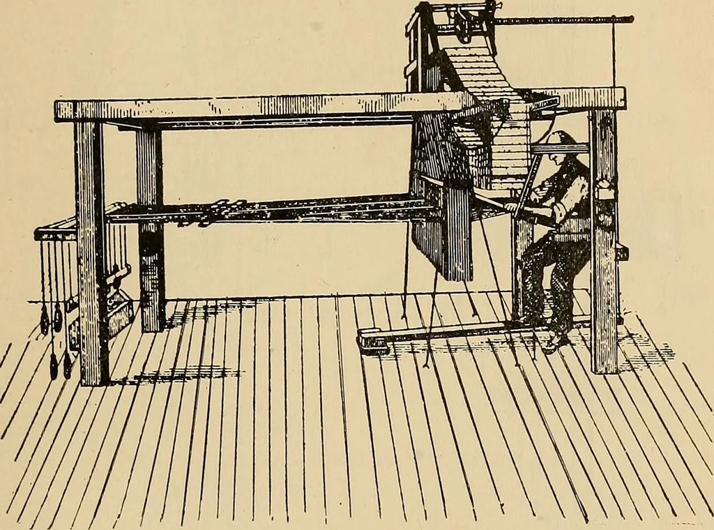 An illustration from Yarn and cloth making; an economic study; a college and normal schools text preliminary to fabric study, and a reference for teachers of industrial history and art in secondary and elementary schools, 1918, leaf 252