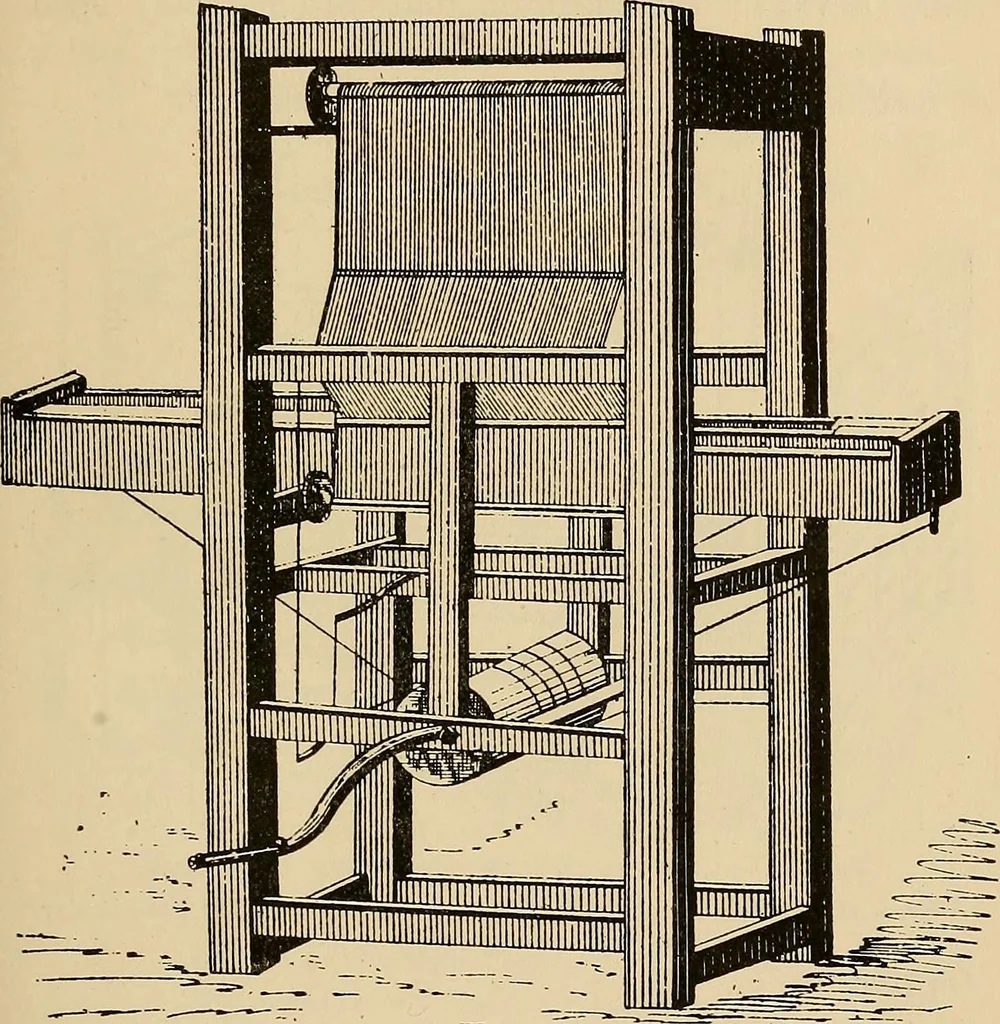 An illustration from Yarn and cloth making; an economic study; a college and normal schools text preliminary to fabric study, and a reference for teachers of industrial history and art in secondary and elementary schools, 1918, leaf 258