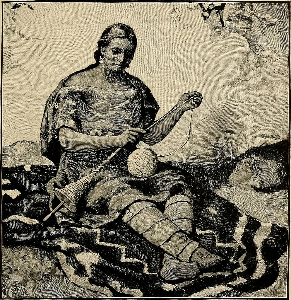 An illustration from Yarn and cloth making; an economic study; a college and normal schools text preliminary to fabric study, and a reference for teachers of industrial history and art in secondary and elementary schools, 1918, leaf 62