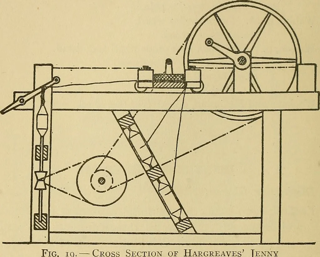 An illustration from Yarn and cloth making; an economic study; a college and normal schools text preliminary to fabric study, and a reference for teachers of industrial history and art in secondary and elementary schools, 1918, leaf 95