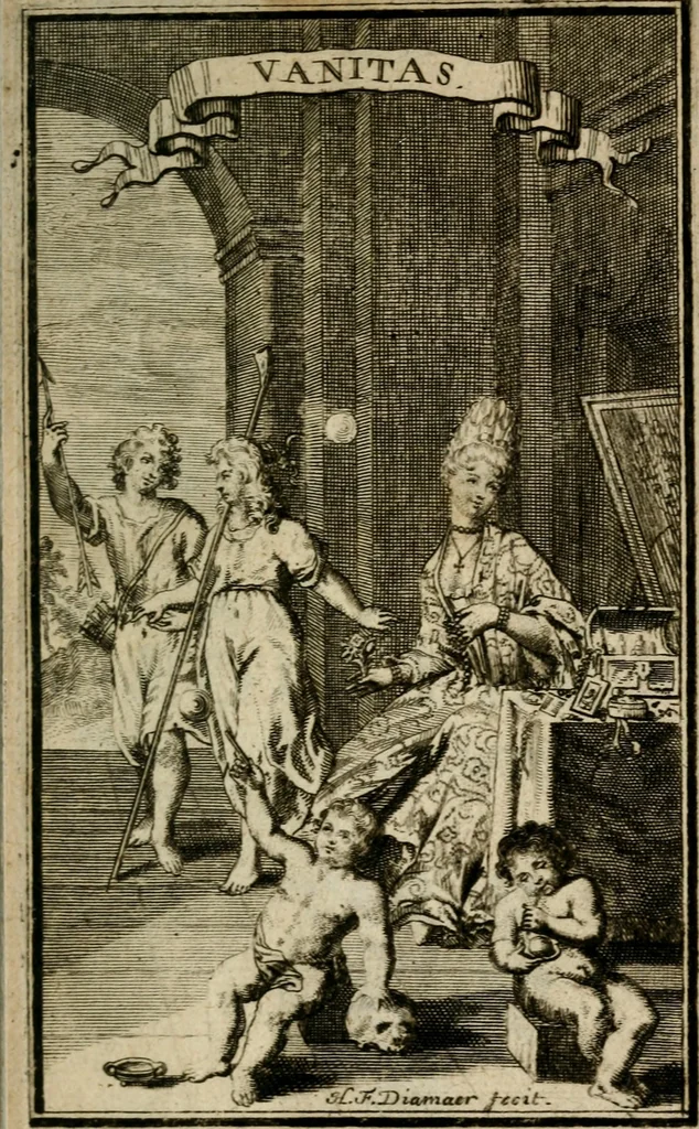 An illustration from Ydelheyd des werelds verciert met zinne-beelden, rym-dighten en zede-leeringen, 1720, leaf 6