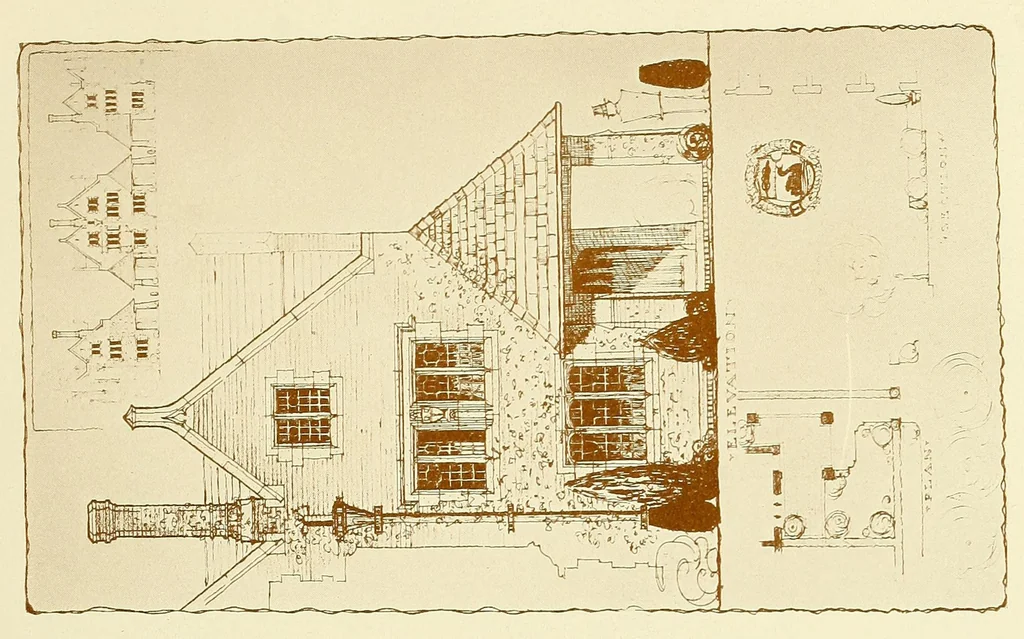 An illustration from Year book of the twenty first annual architectural exhibition held by the Philadelphia Chapter of the American Institute of Architects and the T Square Club, 1915, leaf 107