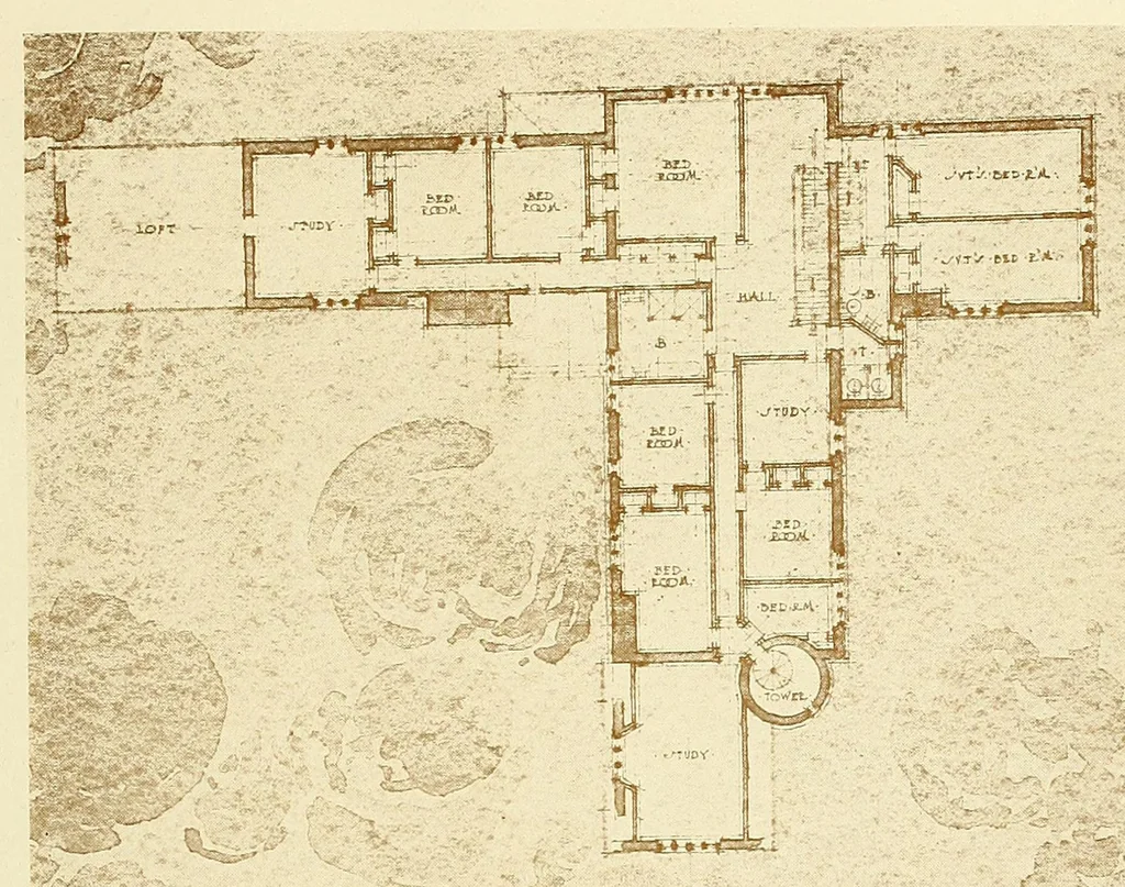 An illustration from Year book of the twenty first annual architectural exhibition held by the Philadelphia Chapter of the American Institute of Architects and the T Square Club, 1915, leaf 37