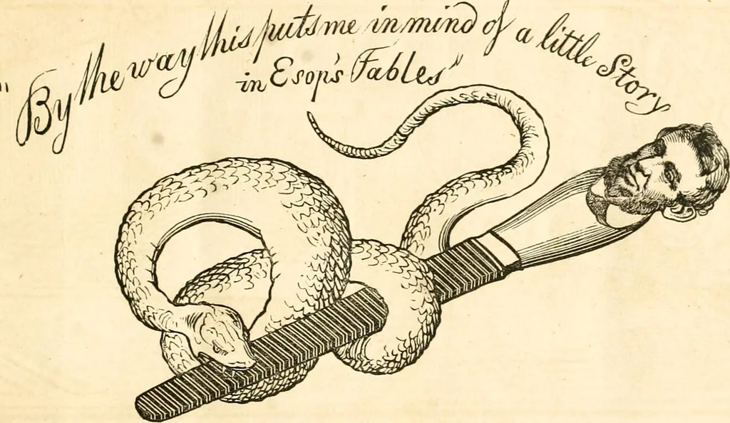 An illustration from Ye book of Copperheads, 1863, leaf 12